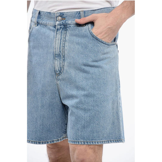 Balmain 5-Pocketed Light Wash Denim Shorts