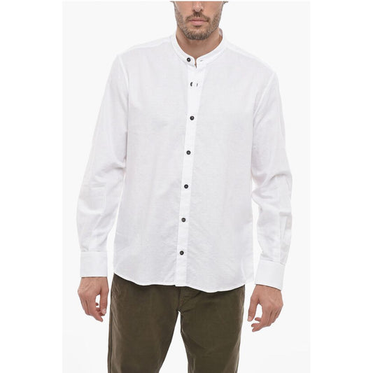 Peserico mandarin Collar Flax Blend Shirt
