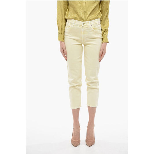 7 For All Mankind LUXE VINTAGE 5 Pockets Acid Wash Effect Pants with Golden-Bu