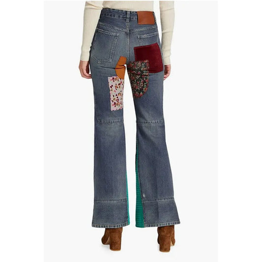 Victoria Beckham Patchwork HEAVY Boot Cut Jeans 30cm