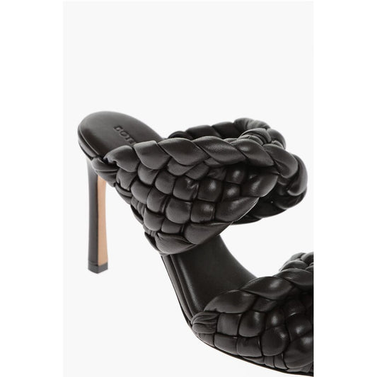 Bottega Veneta Leather INTRECCIO Open Top Mules 8cm