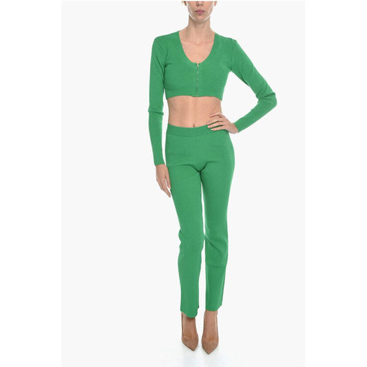 Birgitte Herskind VANESSA HONG Solid Color MISS Cropped Cardigan with Zip Clos