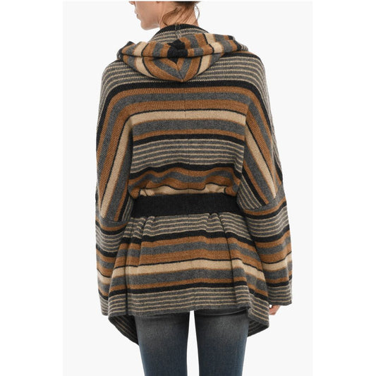Woolrich Striped Maxi Cardigan with Belt