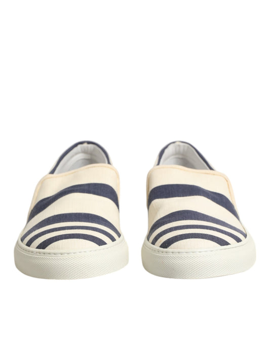 Jucca Blue White Striped Canvas Men Low Top Casual Shoes