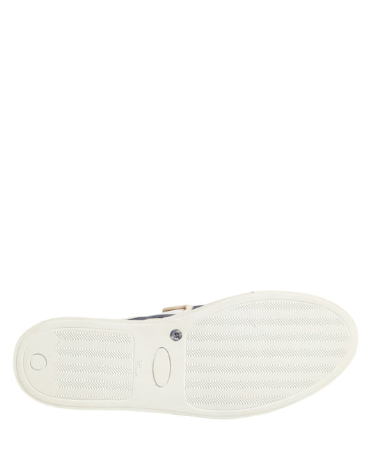 Jucca Blue White Striped Canvas Men Low Top Casual Shoes