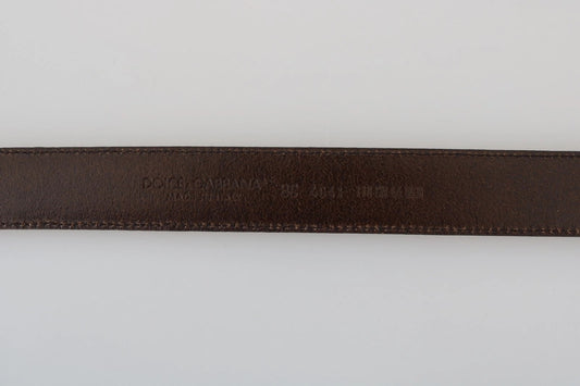 Dolce & Gabbana Blue Perforated Leather Gray Buckle Belt